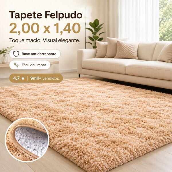 Tapete 2,00x1,30 Peludo 4cm - 20MIL VENDAS!