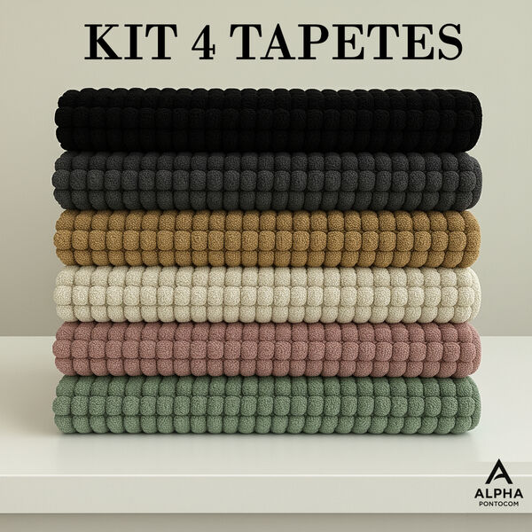 Tapete Bolinha KIT 4 Microfibra Banheiro